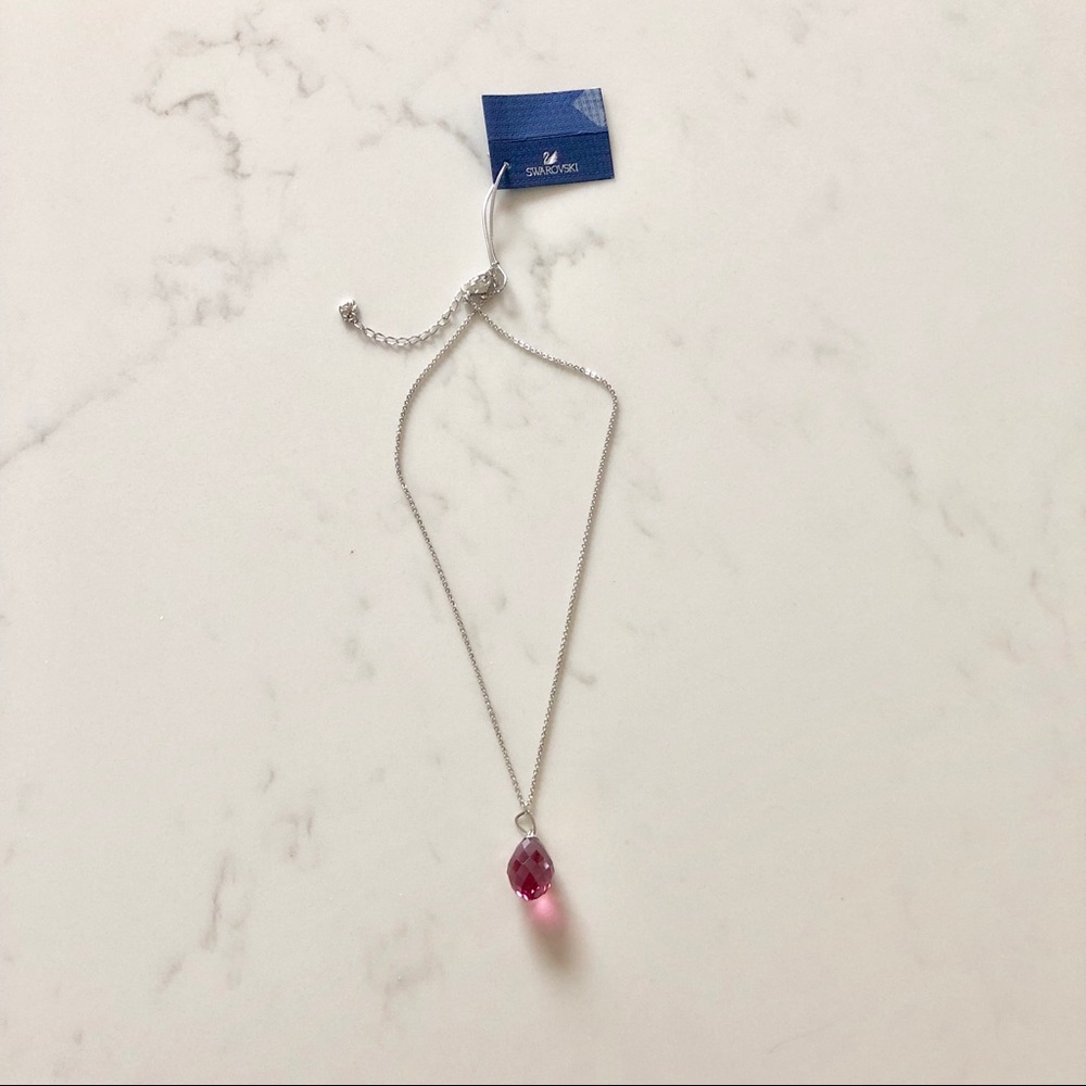 Swarovski Mauve and Silver Necklace - Picture 2 of 6